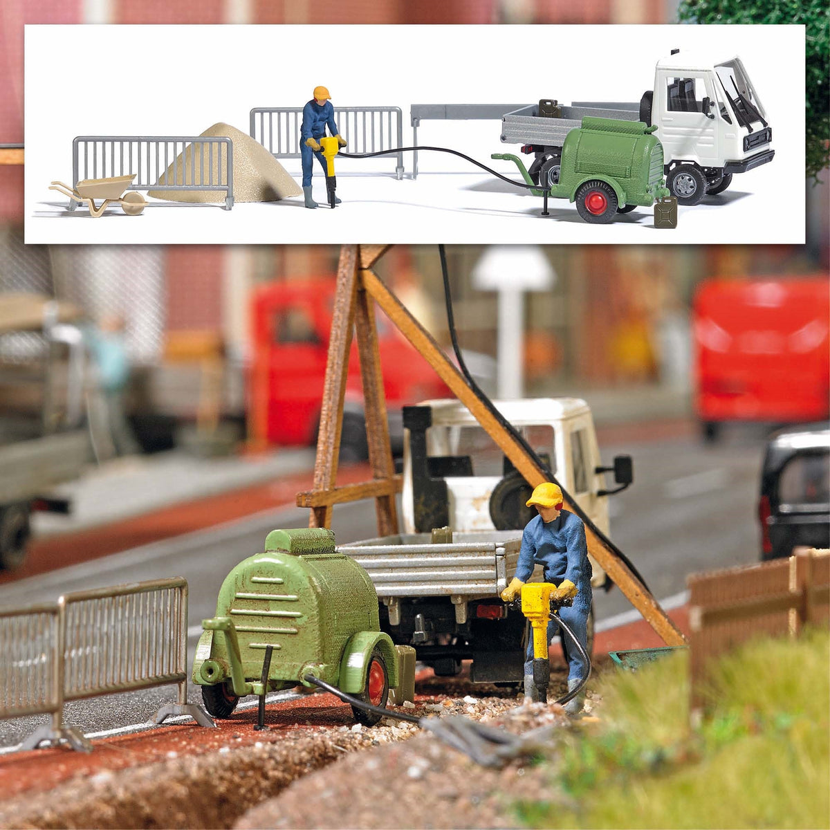 Busch 7904 HO Scale Construction Compressor Action Set