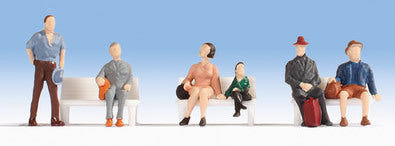 Noch 18116 HO Scale Economy Seated Passengers -- pkg(6)