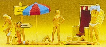 Preiser 10107 HO Scale Recreation & Sports Nude Sunbathers