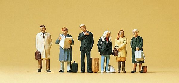 Preiser 10411 HO Scale Pedestrians Business Commuters pkg(6)