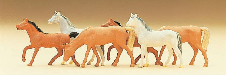 Preiser 79150 N Scale Assorted Horses Animal Figure Set (6)