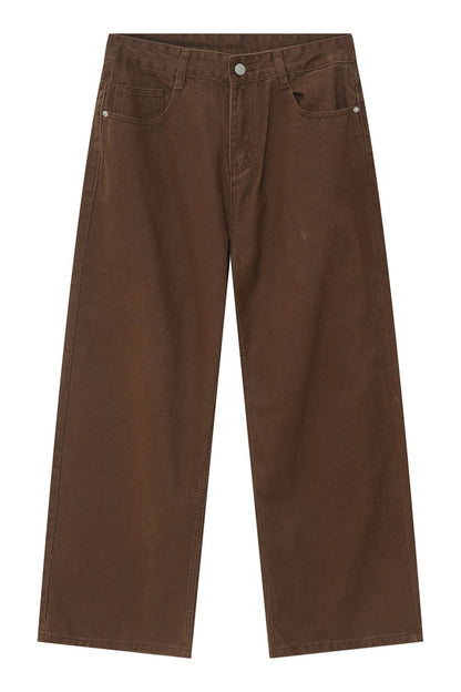 Pocketed Wide Leg Men's Jeans