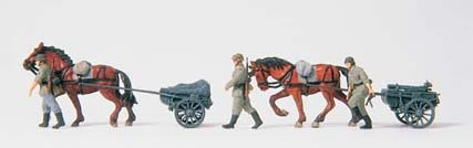 Preiser 16576 HO Scale Former German Army WWII Horse-Drawn Transport
