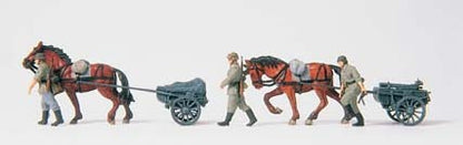 Preiser 16576 HO Scale Former German Army WWII Horse-Drawn Transport