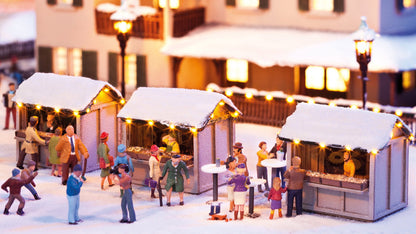 Noch 66412 HO Scale Christmas Market Stalls Laser-Cut Kit (3)