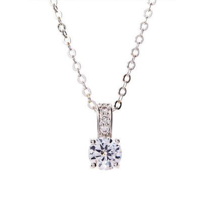 White Gold Cubic Zirconia Pendant Necklace for Women by Hollywood Sensation®