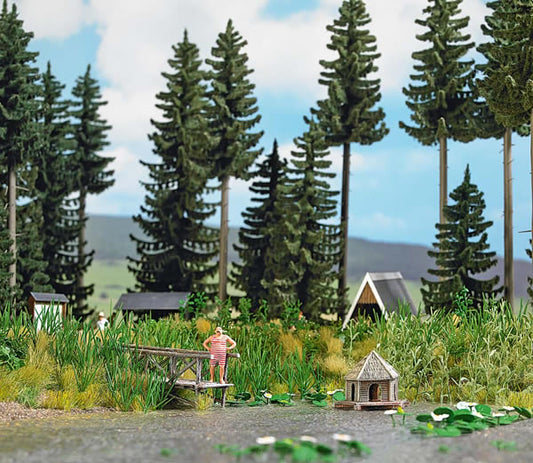 Busch 1267 HO Scale Forest Pond & Accessories -- Kit