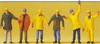 Preiser 10423 HO Scale People Working Modern Workmen w/Outdoor Gear