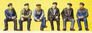 Preiser 10351 HO Scale Working People Sitting Industrial Workers