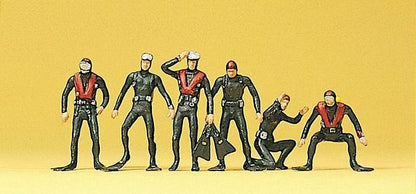Preiser 10249 HO Scale Recreation & Sports SCUBA Divers pkg(6)