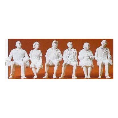 Preiser 45183 G Scale Seated Persons Unpainted Figure Set