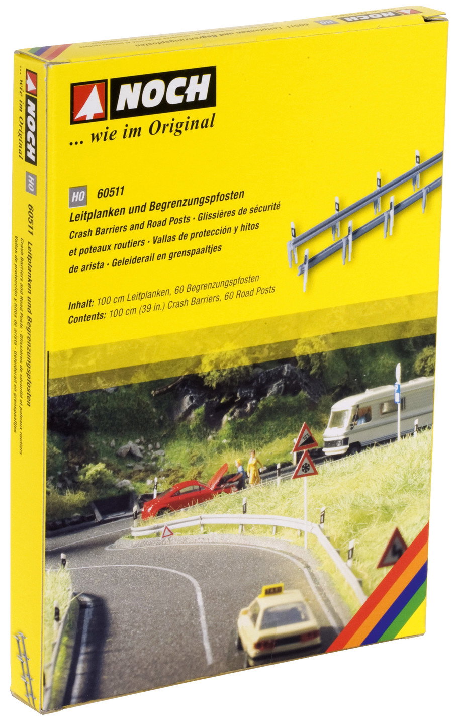 Noch 60511 HO Crash Barriers and Boundary Posts Set, 60 Posts