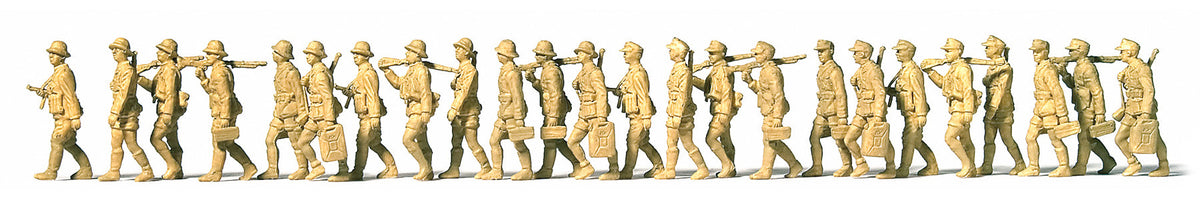 Preiser 16626 HO WWII German Africa Corps Marching Figure Kit