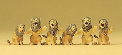 Preiser 20381 HO Scale Animals Performing Lions - Seated pkg(3)