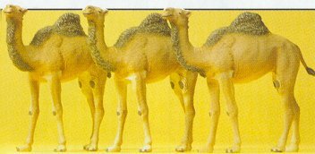 Preiser 20397 HO Scale Animals Camels (Dromedary, 1 Hump) pkg(3)