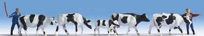 Noch 15724 HO Scale Cows -- 5 Cows, 2 Herders