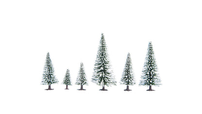 Noch 26828 HO/TT Scale Snow-Covered Fir Trees, 5-14 cm, Pack of 25