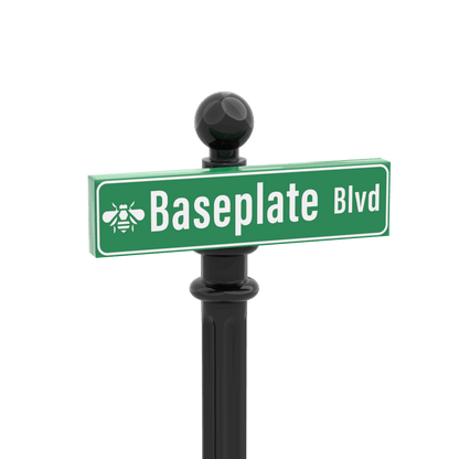 Baseplate Blvd Street Sign - Custom Printed 1x4 Tile - Made with LEGO® Parts