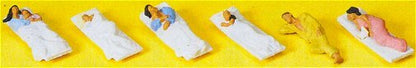 Preiser 10300 HO Scale Passengers Sleeping pkg(6)