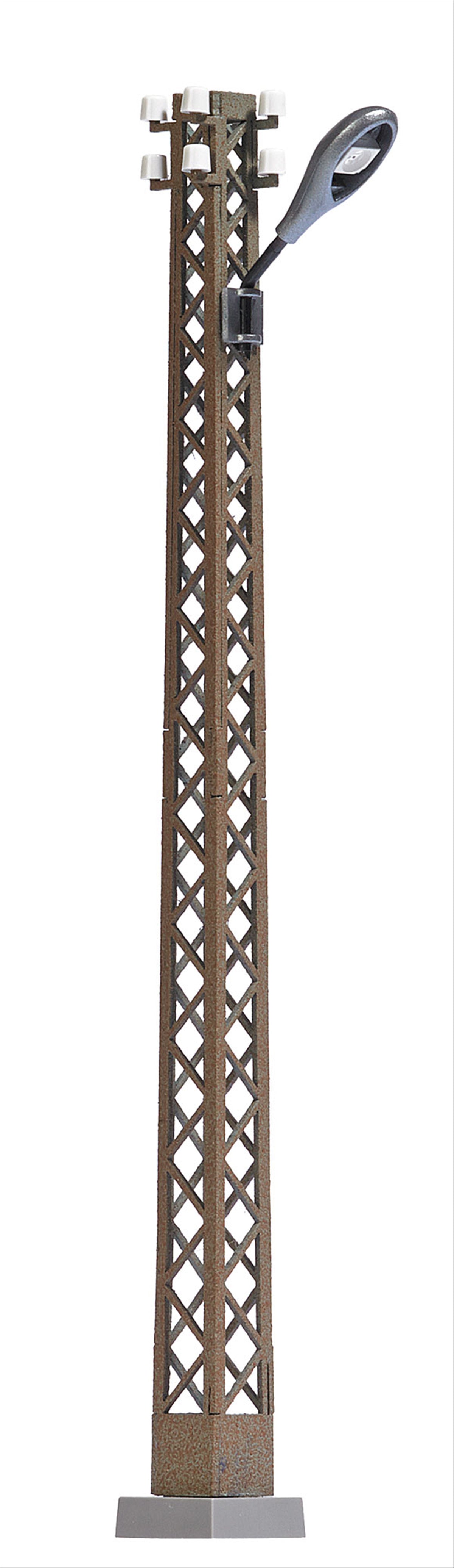 Busch 4171 HO Scale Rusty Lattice Mast Lamp, Yellow, Teardrop