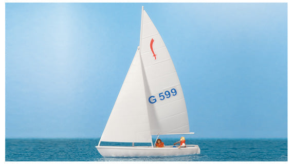 Preiser 10677 HO Scale Korsar Sailboat w/2 Sailors Set