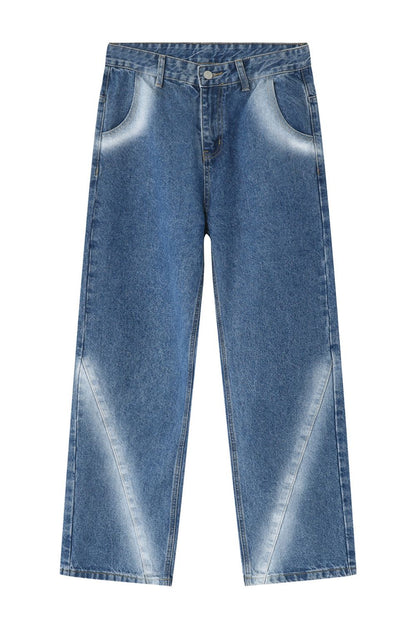 Men's Tie-Dye Washed Straight Leg Jeans