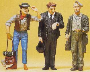 Preiser 45099 G Scale Pedestrians Railroad Conductor & Two Hobos