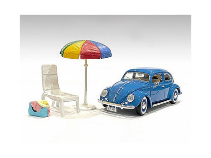"Beach Girls" Accessories (Beach Chair and Beach Umbrella and Duffle Bag) for 1/18 Scale Models by American Diorama  free shipping USA