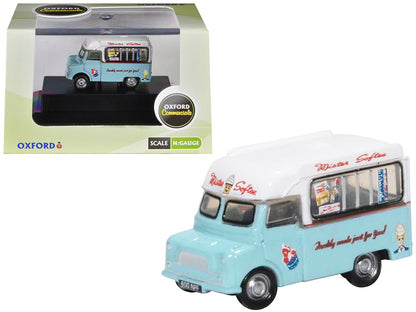 Bedford CA Ice Cream Van "Mister Softee" Light Blue with White Top 1/148 (N) Scale Diecast Model Car by Oxford Diecast  free shipping USA