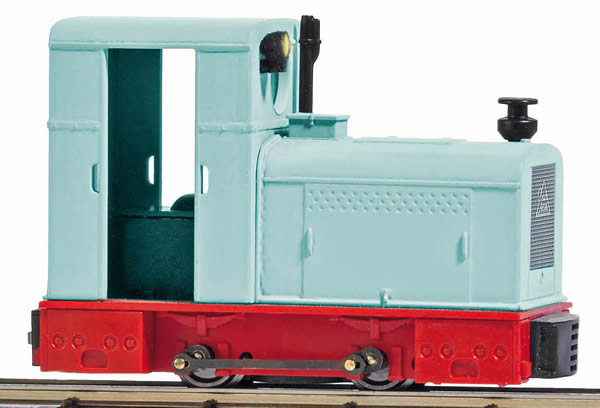 Busch 12136 Hn2 Scale Deutz OMZ 122 F, Closed Cab - 3V Battery Powered (Uses Z Gauge Track) - Feld -- Blue, Red