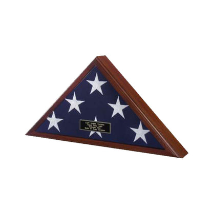 Cherry Veteran Memorial American Flag Case For Military Retirement Made In America.