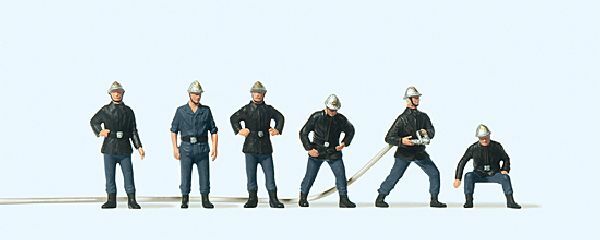 Preiser 10233 HO Scale French Firemen pkg(6)