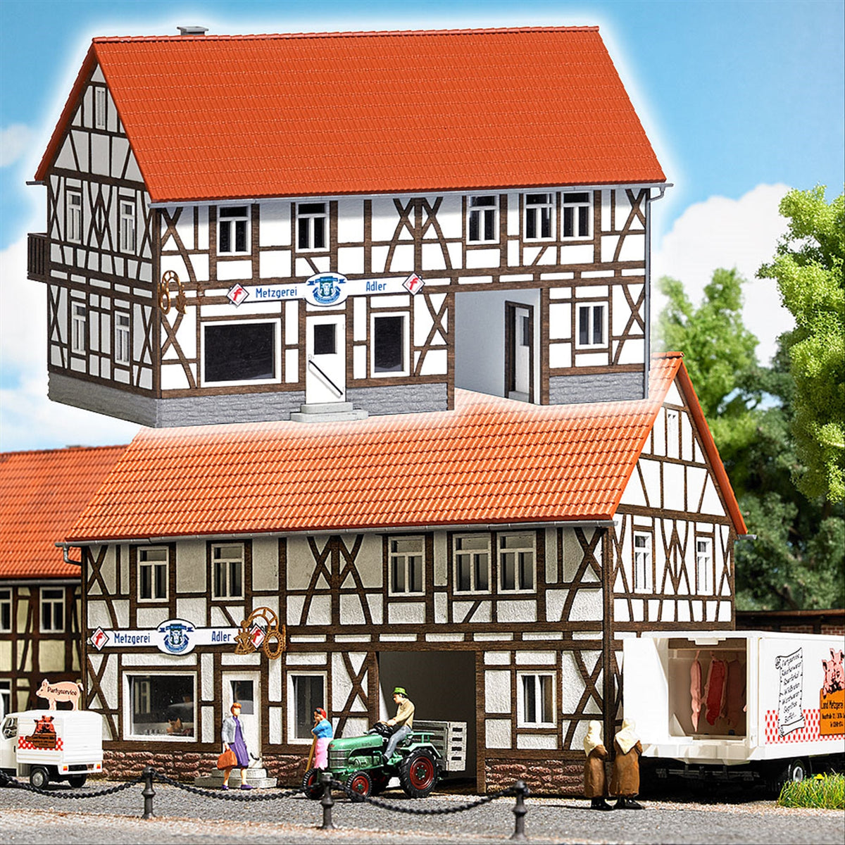 Busch 1530 HO Scale Adler Half-Timbered Butcher Shop Kit