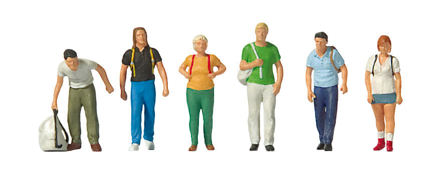 Preiser 10725 HO Scale Train Travelers with Backpacks Set