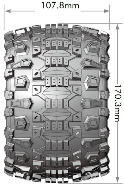 Louise RC MT-Uphill Sport Compound 1/8 4.2 Monster Truck MFT Belted Tires, 0" & 1/2" Offset, LT3219X