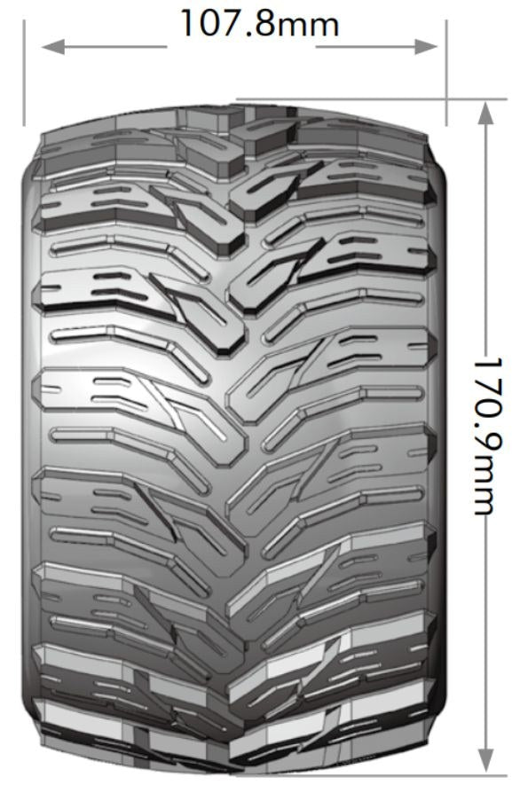 Louise RC MT-Cyclone Sport Compound 1/8 3.8 Monster Truck MFT Belted Tires, 0" & 1/2" Offset, LT3220X