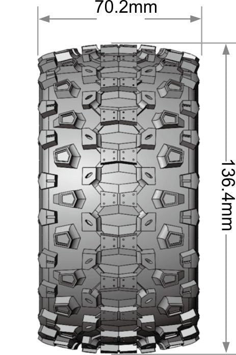 Louise RC MT-Uphill Soft 1/10 2.8 Monster Truck Belted MFT Tires Bead Lock Wheels 12mm, 14mm and 17mm hex LOULT3309SX