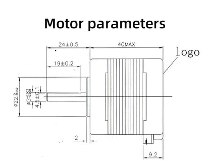 BIQU 42HDB4036Z-24B 1A Nema 17 Motor 1.8 degree Class F High Temp Motor