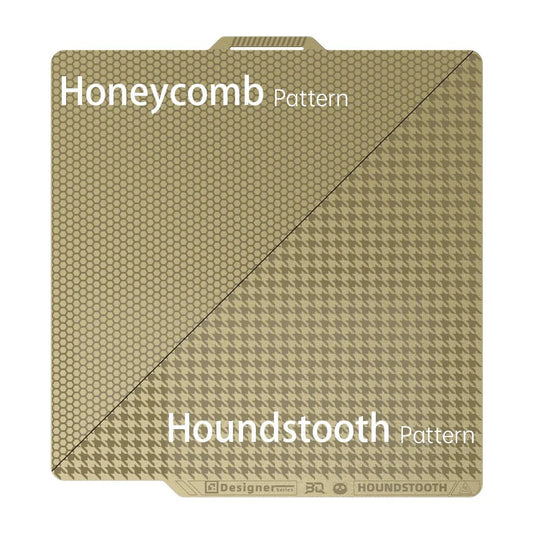 Biqu Panda Designer Series Build Plate for Bambu Labs P1, P2, A1 and X1 - Double Sided Honeycomb and Houdstooth