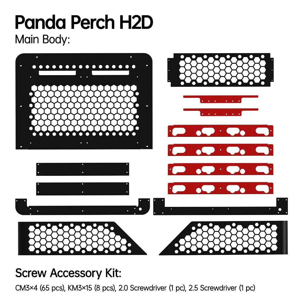 Biqu Panda Perch H2 and HT Add-on - Aluminum Mount for Two AMS and Multiple AMS HT for Bambu Lab H Series 3D Printer (H2D H2C H2S)