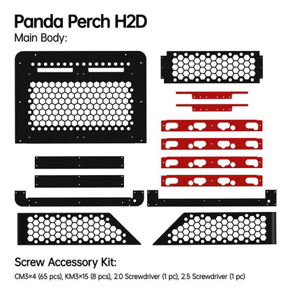 Biqu Panda Perch H2 and HT Add-on - Aluminum Mount for Two AMS and Multiple AMS HT for Bambu Lab H Series 3D Printer (H2D H2C H2S)