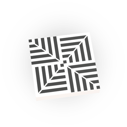 Black and White Geometric Floor Tile - Custom Printed Flooring - Made Using a LEGO® Tile