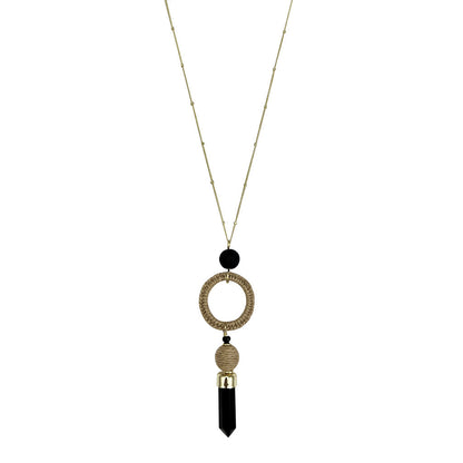 Black Agate Jute Necklace by SLATE + SALT