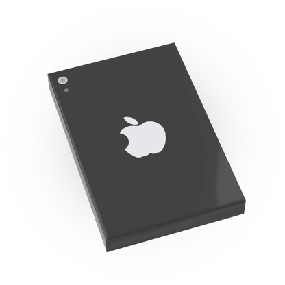 Fruit Tablet - Black - Custom Printed - Made Using a LEGO® Tile