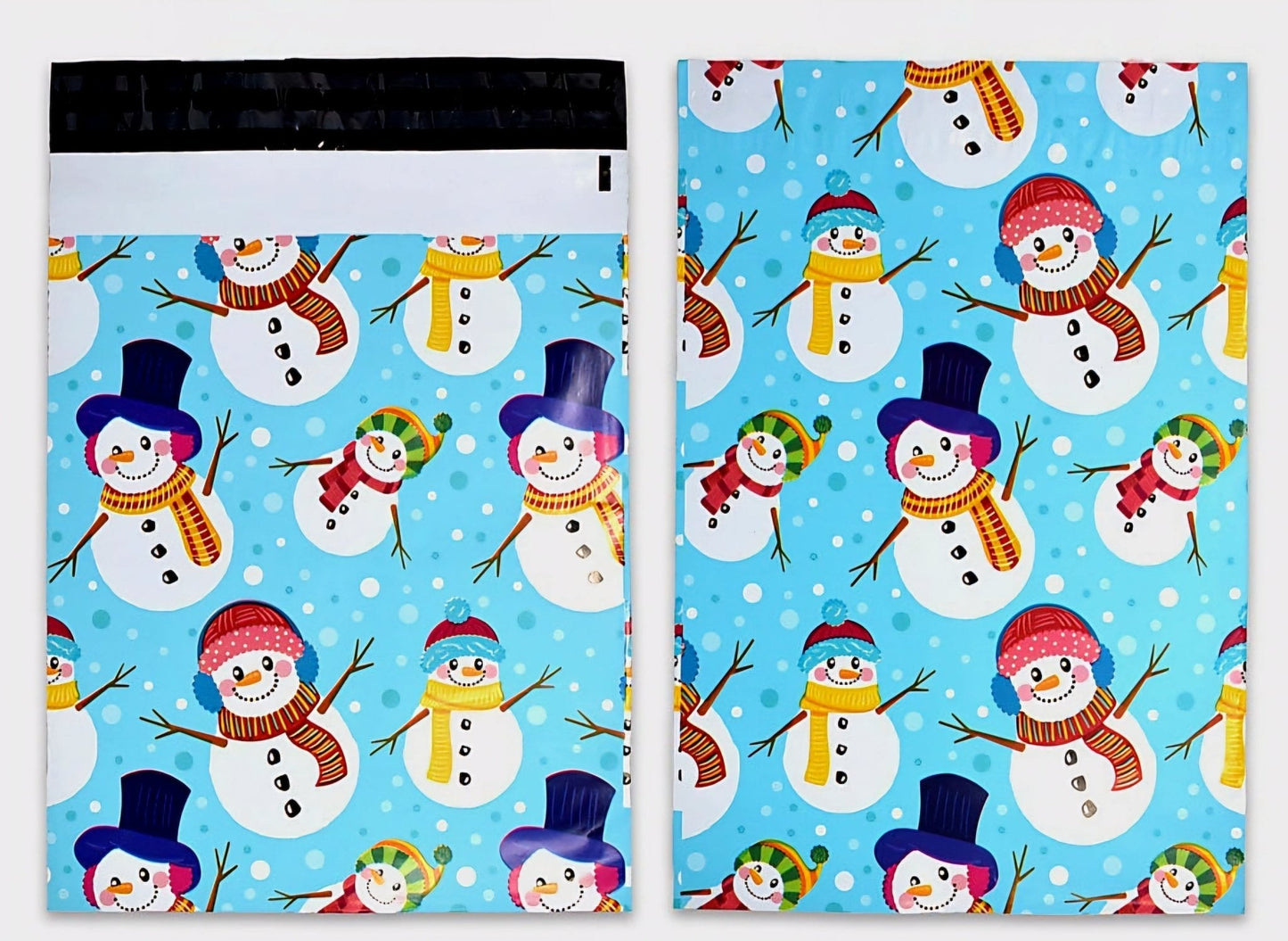 Blue Snowman Poly Mailers Size 10x13 Christmas Shipping Bags