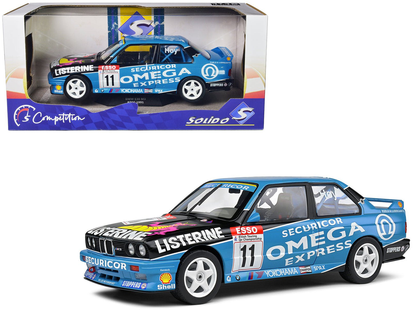 BMW E30 M3 #11 Will Hoy Winner "BTCC (British Touring Car Championship)" (1991) "Competition" Series 1/18 Diecast Model Car by Solido  free shipping USA