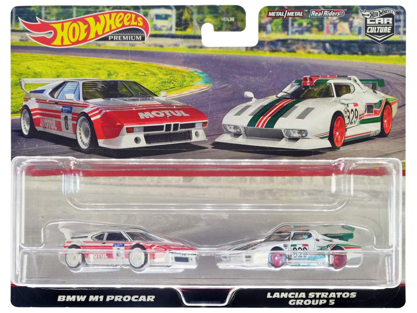 BMW M1 Procar #8 White with Red Stripes and Lancia Stratos Group 5 #829 White with Stripes "Car Culture" Set of 2 Cars Diecast Model Cars by Hot Wheels  free shipping USA