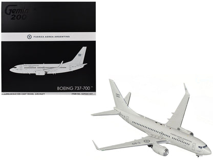 Boeing 737-700 Transport Aircraft "Fuerza Aerea Argentina (Air Force)" (T-99) Gray "Gemini 200" Series 1/200 Diecast Model Airplane by GeminiJets  free shipping USA