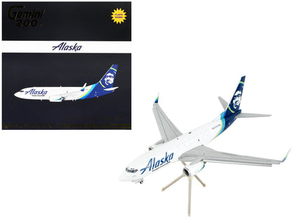 Boeing 737-700BDSF Commercial Aircraft with Flaps Down "Alaska Air Cargo" White with Blue Tail "Gemini 200" Series 1/200 Diecast Model Airplane by GeminiJets  free shipping USA