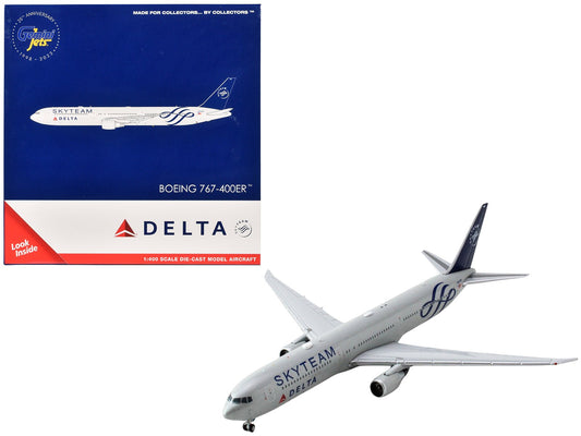 Boeing 767-400ER Commercial Aircraft "Delta Air Lines Skyteam" (N844MH) Gray Metallic with Blue Tail 1/400 Diecast Model Airplane by GeminiJets  free shipping USA